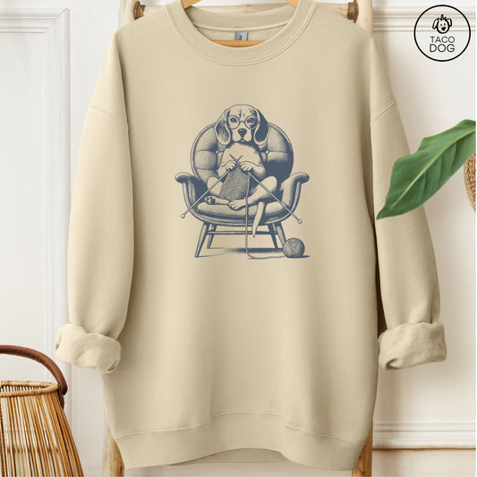 Beagle Knitting Sweatshirt