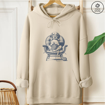 Copy of Basset Hound Knitting Hoodie
