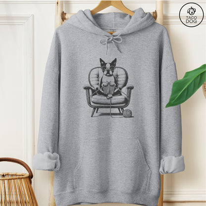 Boston Terrier Knitting Hoodie