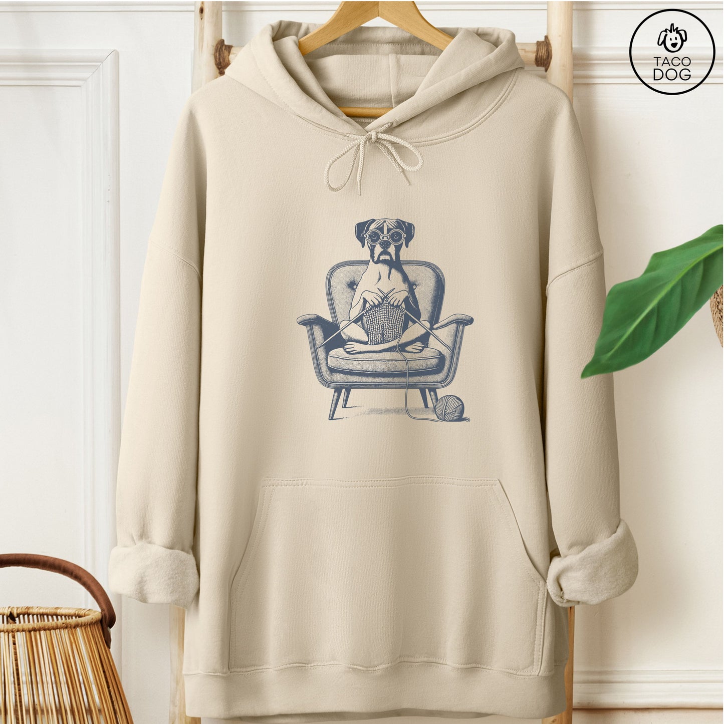 Boxer Dog Knitting Hoodie
