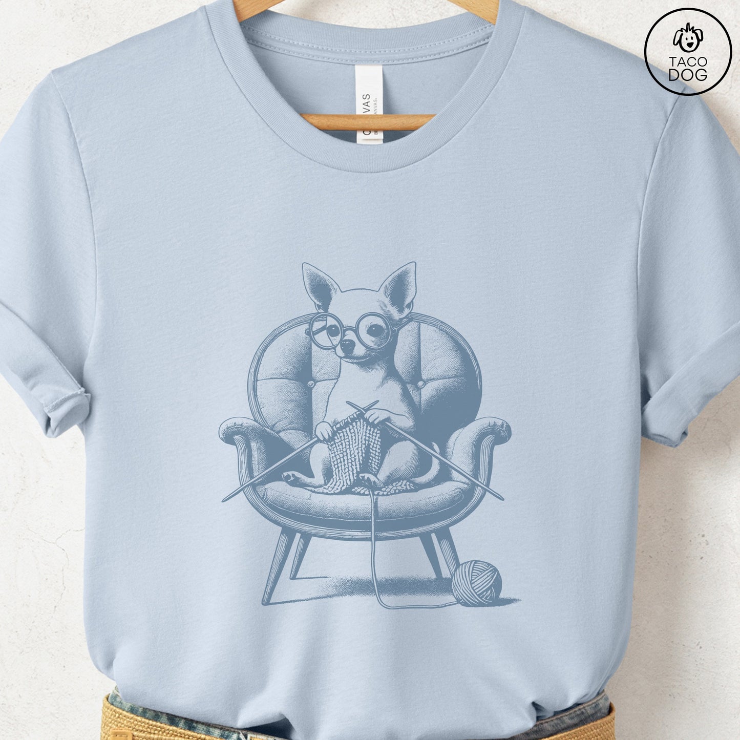 Chihuahua Knitting T-Shirt