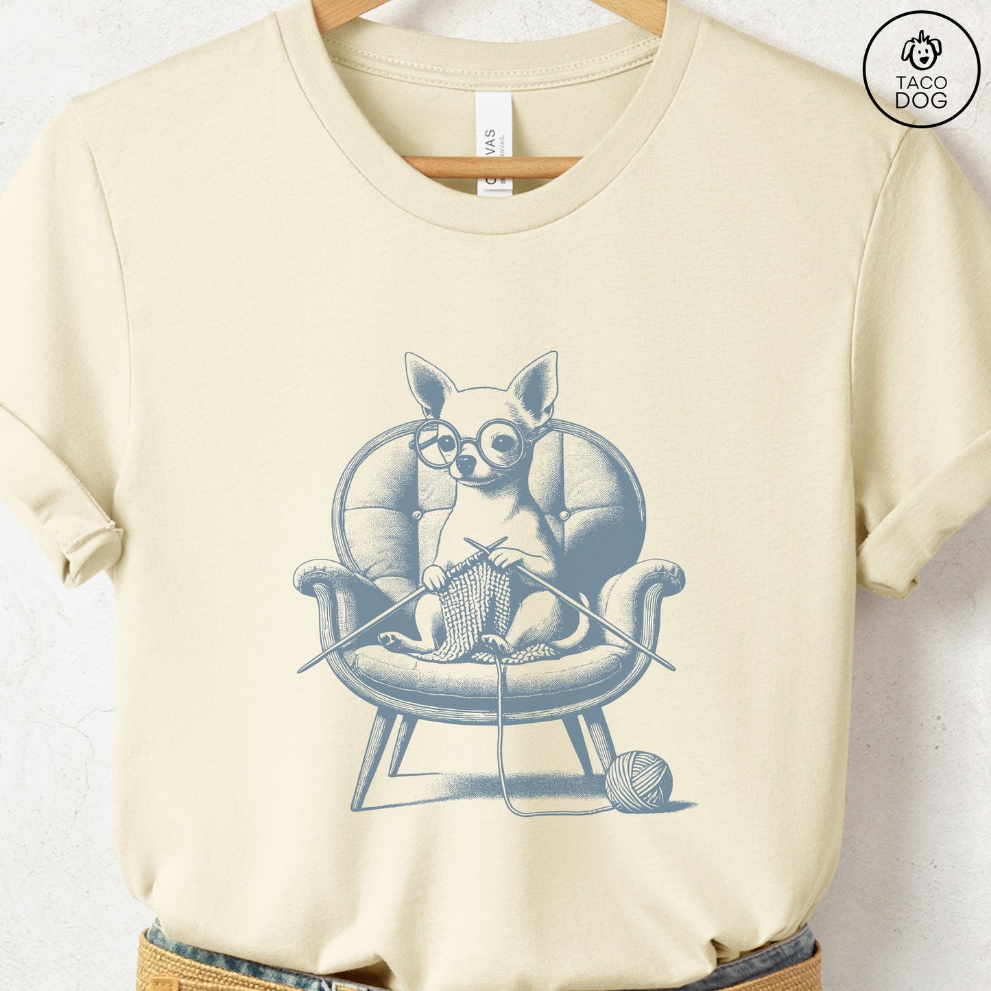 Chihuahua Knitting T-Shirt