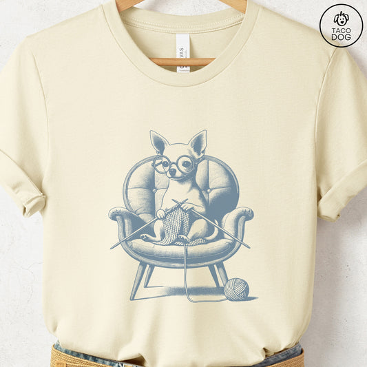 Chihuahua Knitting T-Shirt