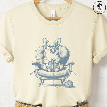 Corgi Knitting T-Shirt