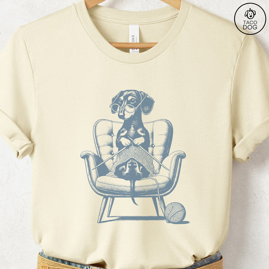 Dachshund Knitting T-Shirt