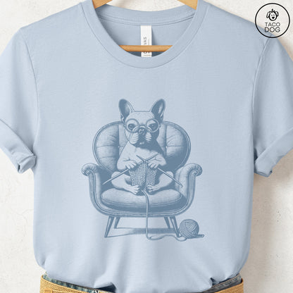 French Bulldog Frenchie Knitting T-Shirt