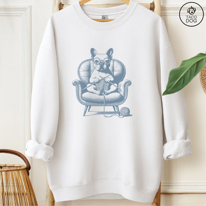 French Bulldog Frenchie Knitting Sweatshirt