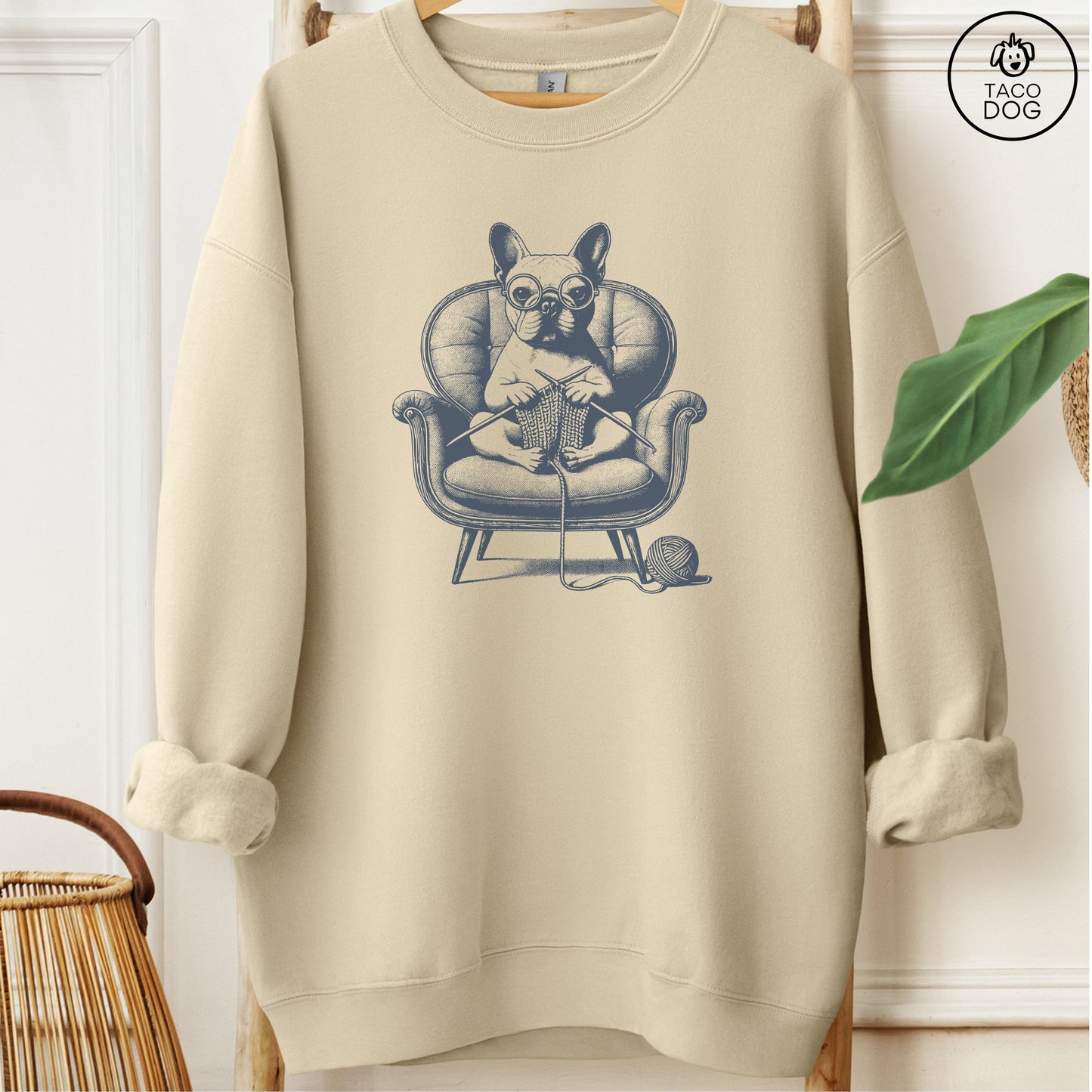 French Bulldog Frenchie Knitting Sweatshirt