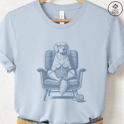 Golden Retriever Knitting T-Shirt