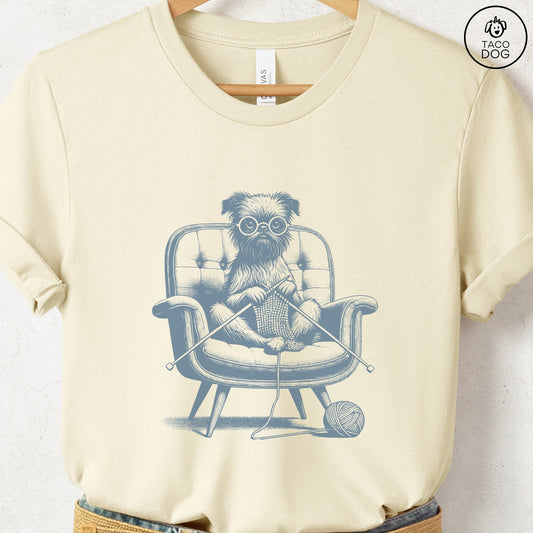Brussels Griffon Griff Knitting T-Shirt