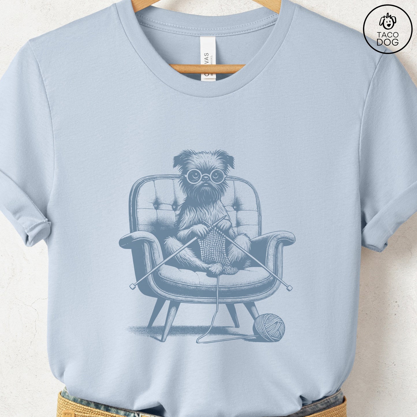 Brussels Griffon Griff Knitting T-Shirt