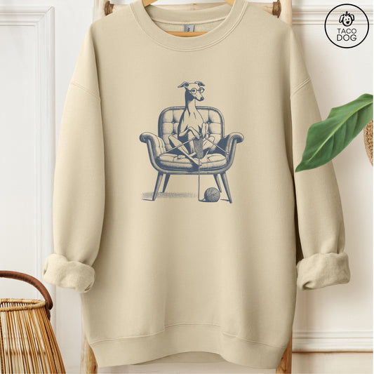 Italian Greyhound Whippet Iggy Knitting Sweatshirt