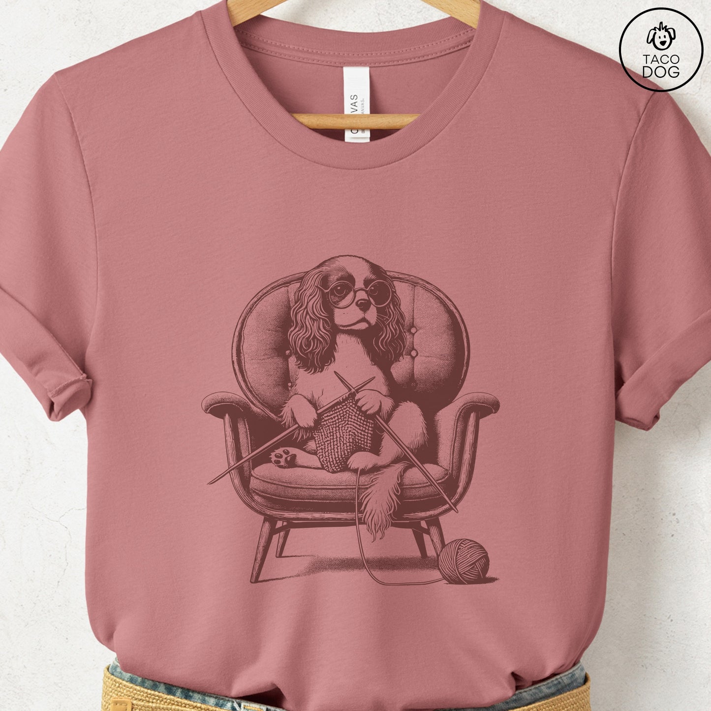 Cavalier King Charles Spaniel Knitting T-Shirt