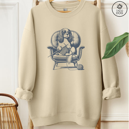Cavalier King Charles Spaniel Knitting Sweatshirt