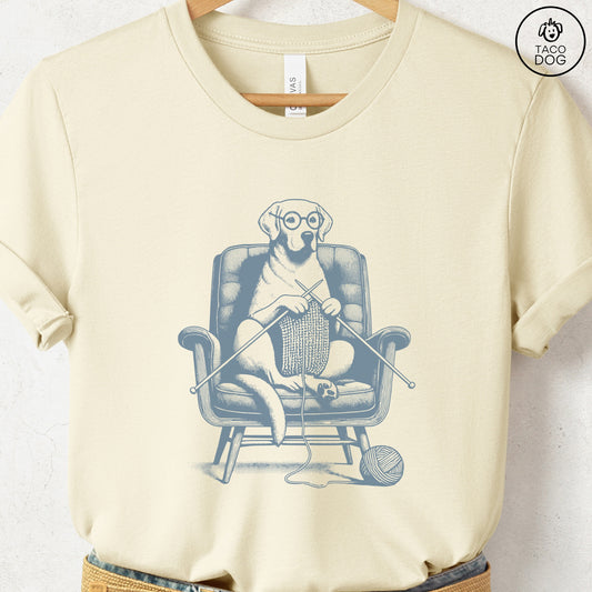 Labrador Retriever Knitting T-Shirt