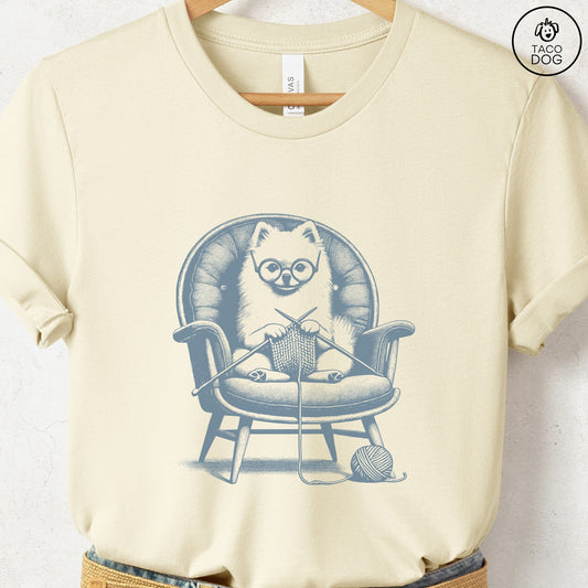 Pomeranian Knitting T-Shirt