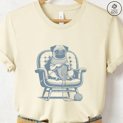 Pug Knitting T-Shirt