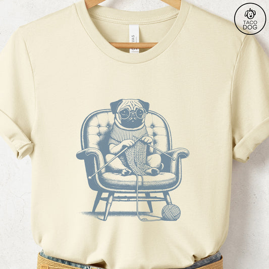 Pug Knitting T-Shirt