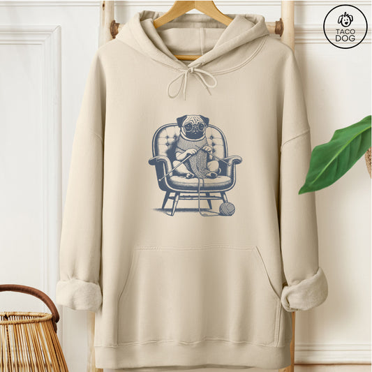 Pug Knitting Hoodie
