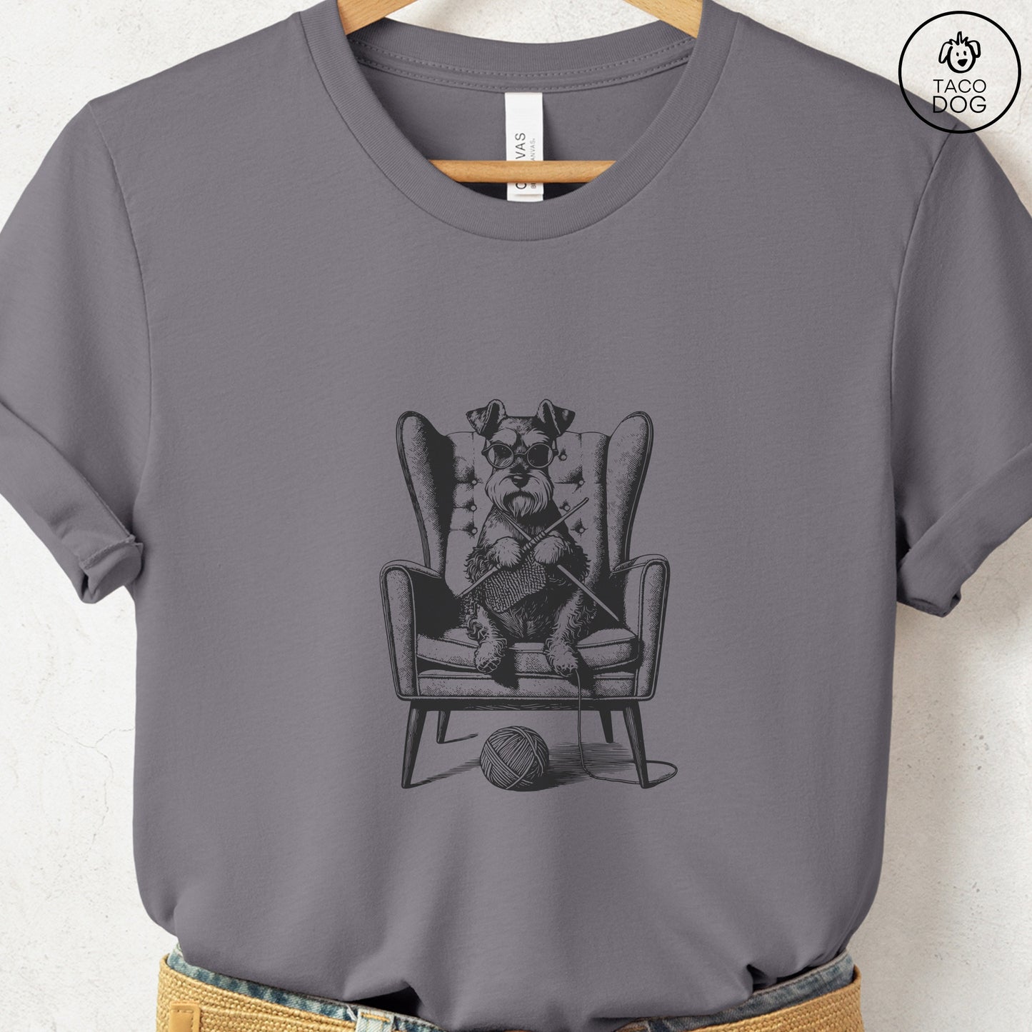 Schnauzer Knitting T-Shirt