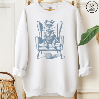 Schnauzer Knitting Sweatshirt