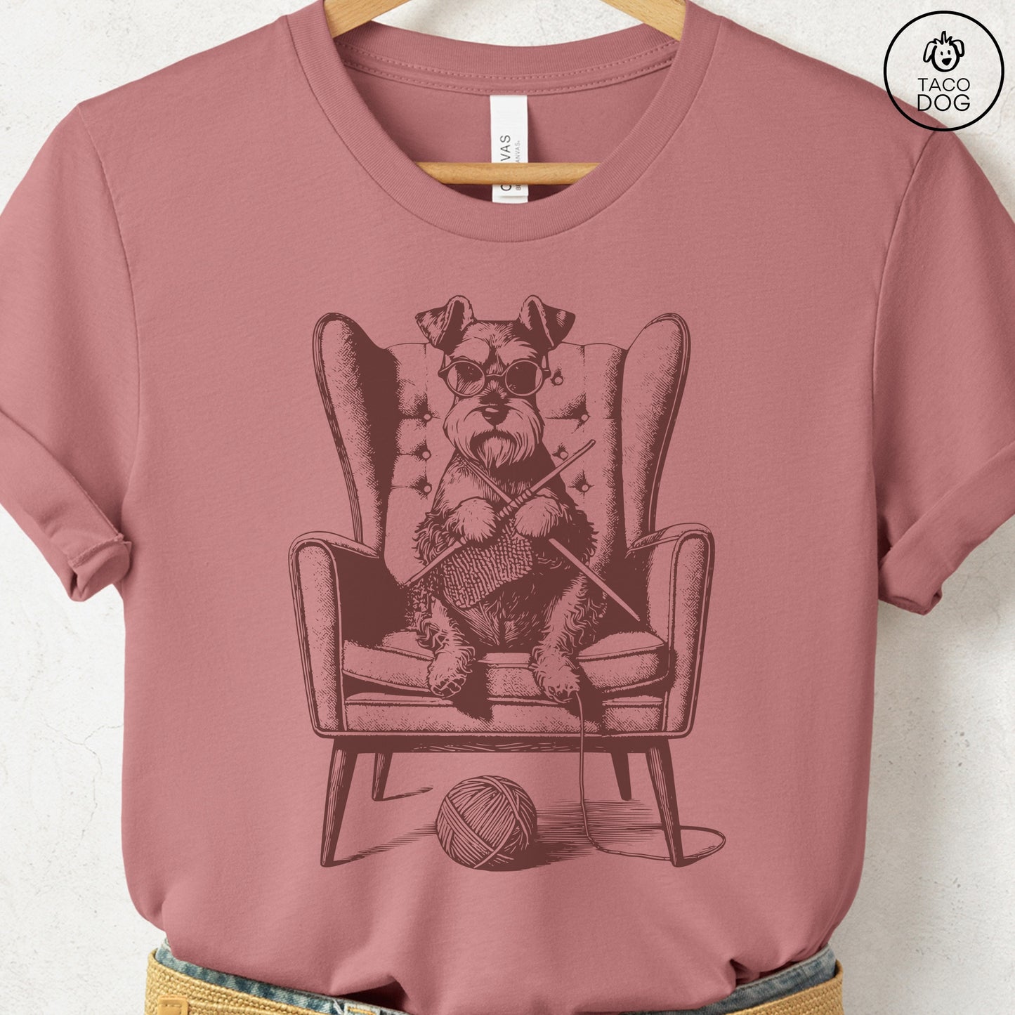 Schnauzer Knitting T-Shirt