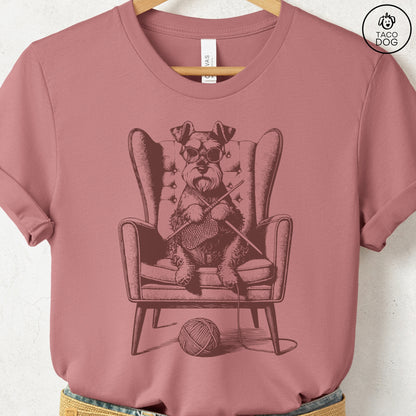 Schnauzer Knitting T-Shirt