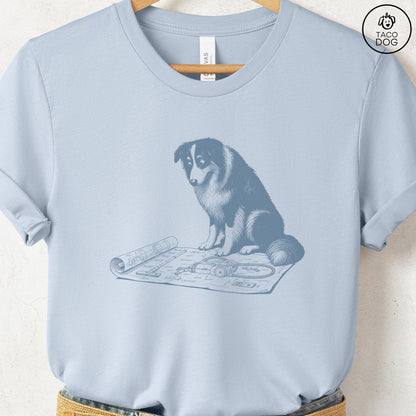 Australian Shepherd Aussie Vacuum Blueprint T-Shirt