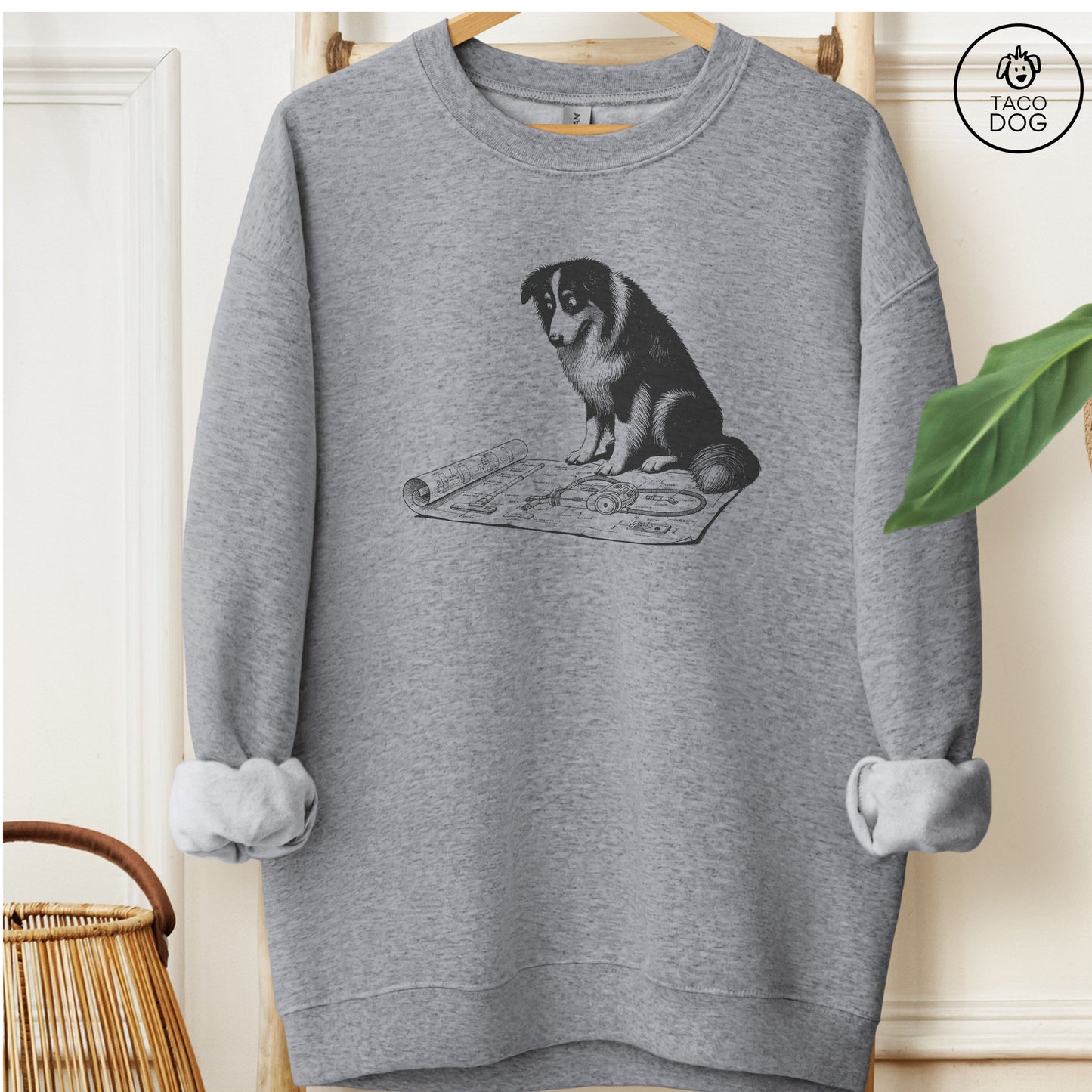 Australian Shepherd Aussie Vacuum Blueprint Sweatshirt