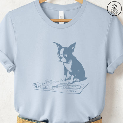 Boston Terrier Vacuum Blueprint T-Shirt