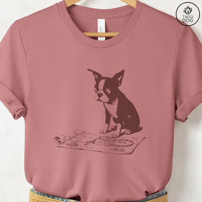 Boston Terrier Vacuum Blueprint T-Shirt