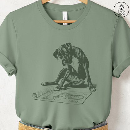 Boxer Dog Vacuum Blueprint T-Shirt