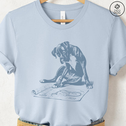 Boxer Dog Vacuum Blueprint T-Shirt