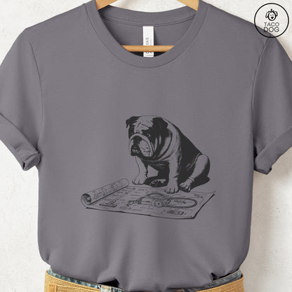 English Bulldog Vacuum Blueprint T-Shirt