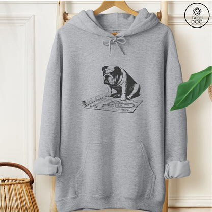 English Bulldog Vacuum Blueprint Hoodie