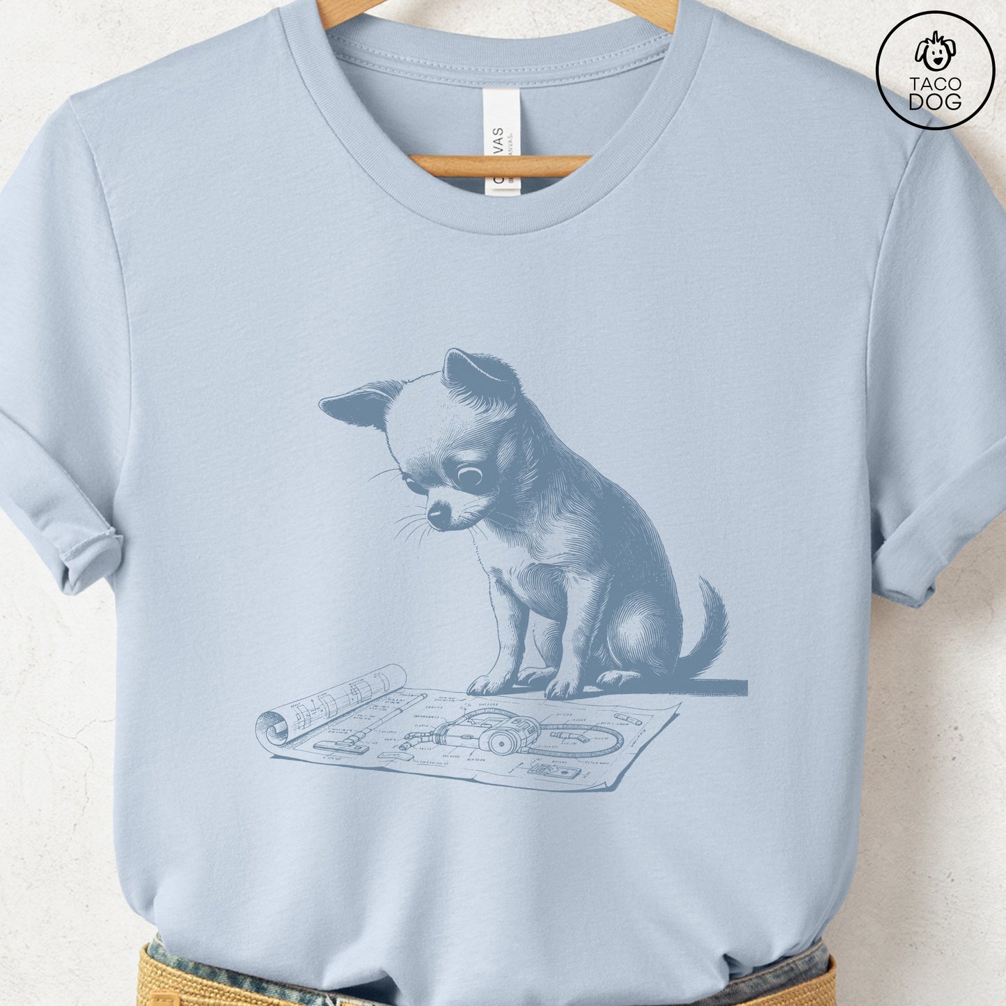 Chihuahua Vacuum Blueprint T-Shirt