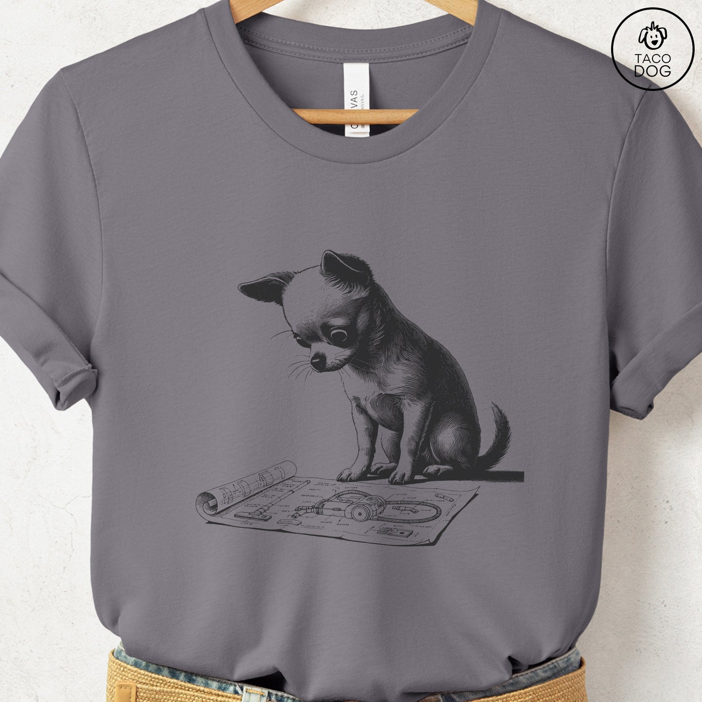 Chihuahua Vacuum Blueprint T-Shirt