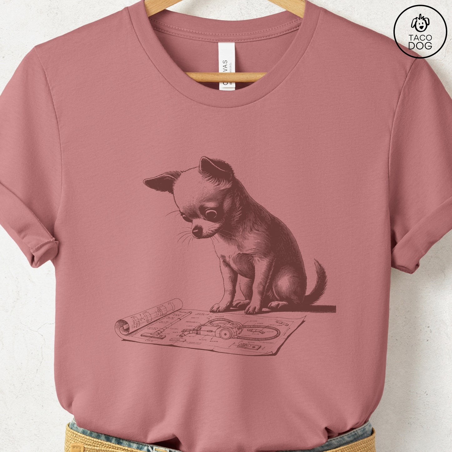 Chihuahua Vacuum Blueprint T-Shirt