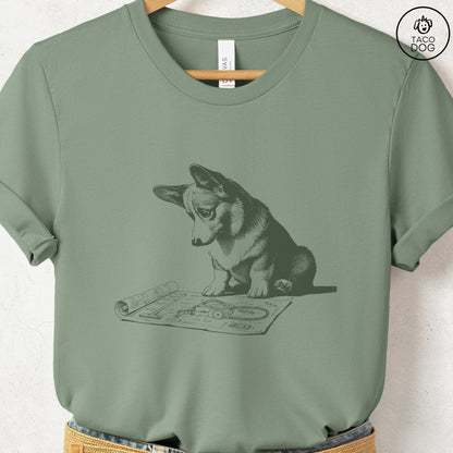 Corgi Vacuum Blueprint T-Shirt