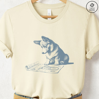 Corgi Vacuum Blueprint T-Shirt