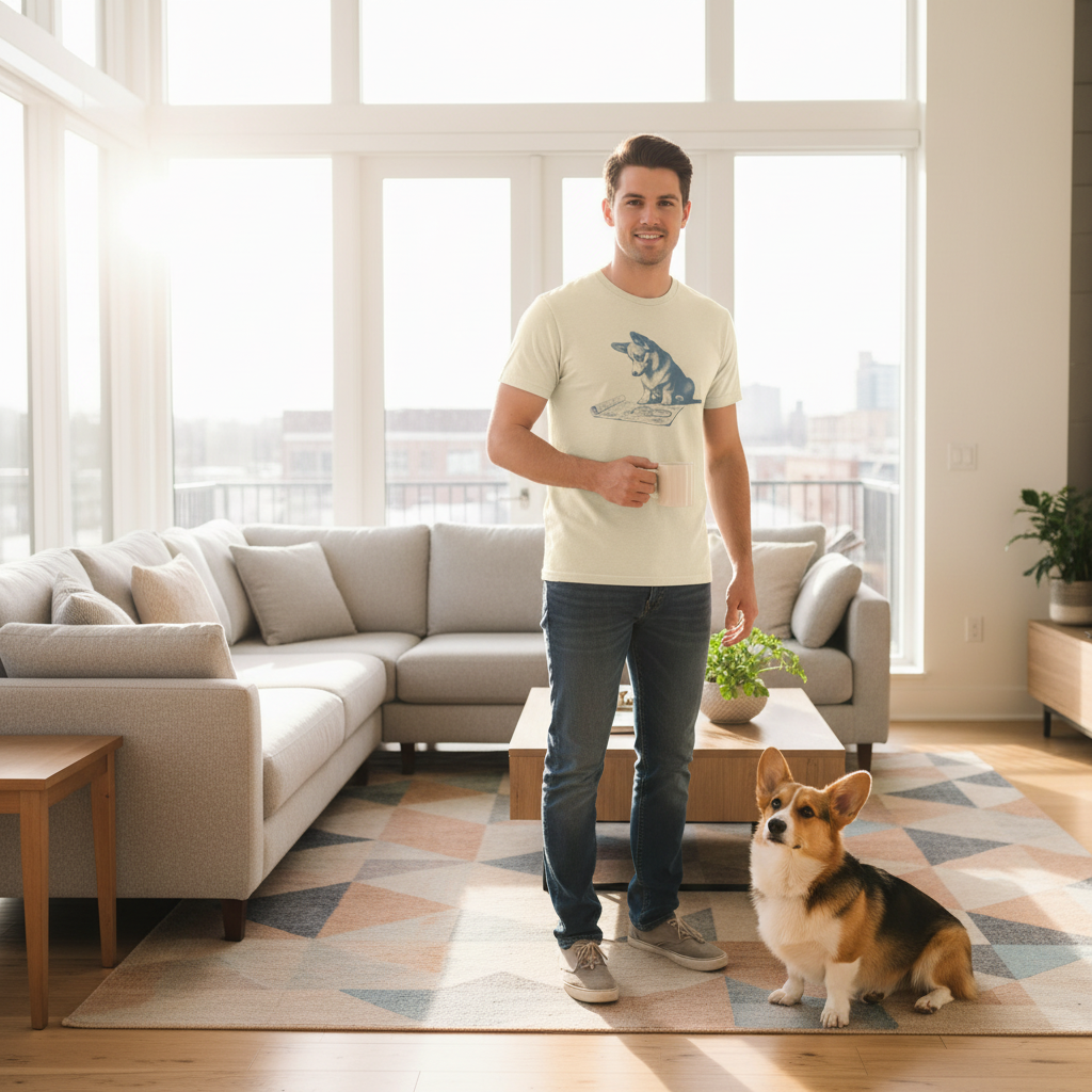 Corgi Vacuum Blueprint T-Shirt