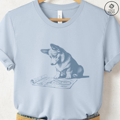 Corgi Vacuum Blueprint T-Shirt