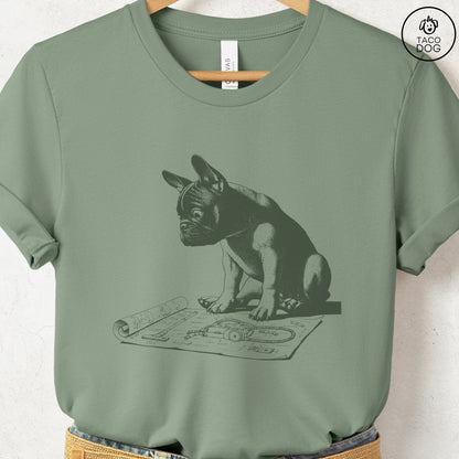 French Bulldog Frenchie Vacuum Blueprint T-Shirt