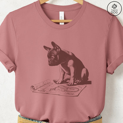 French Bulldog Frenchie Vacuum Blueprint T-Shirt