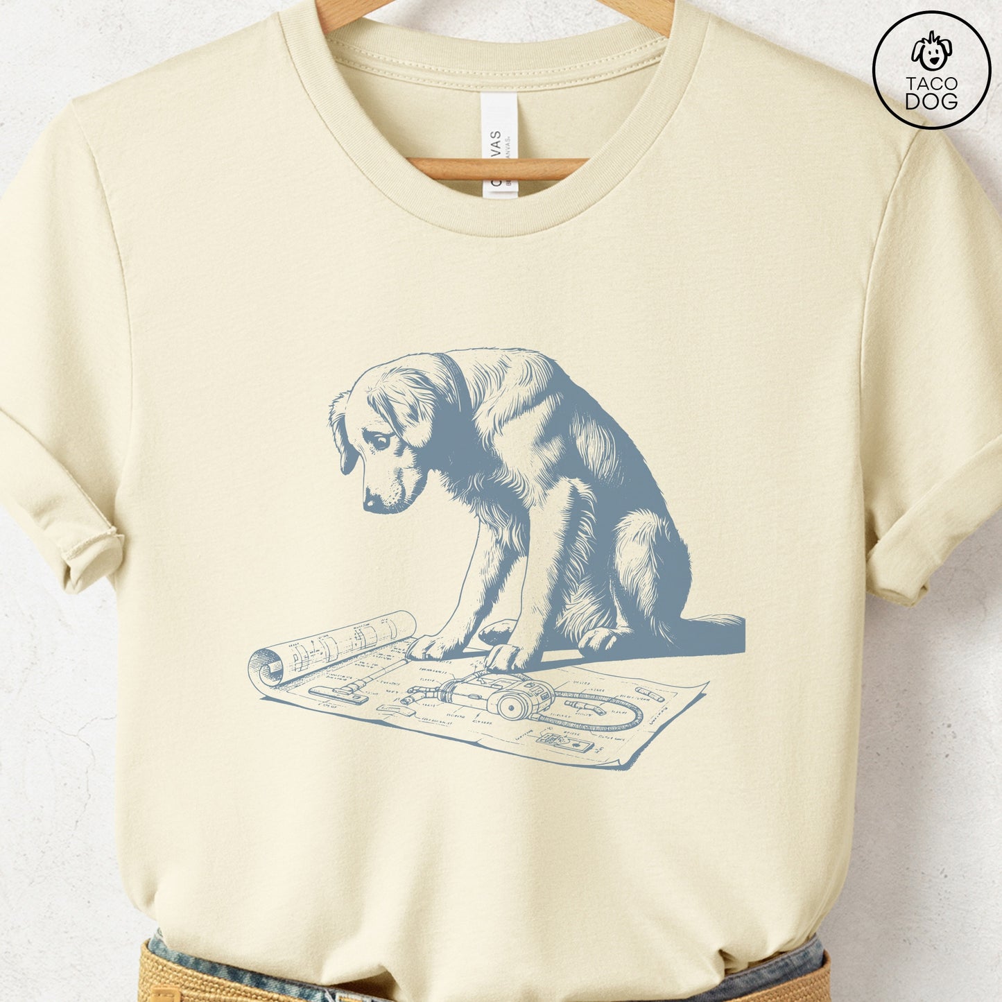 Golden Retriever Vacuum Blueprint T-Shirt