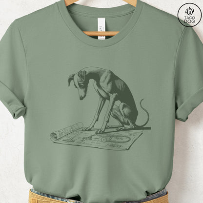 Italian Greyhound Whippet Iggy Vacuum Blueprint T-Shirt