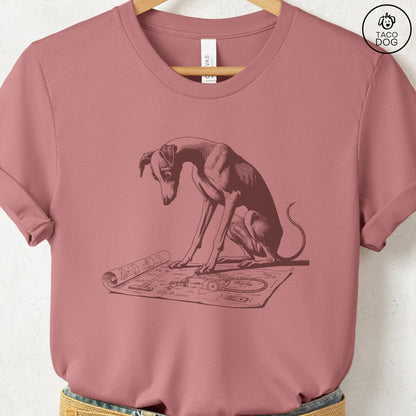 Italian Greyhound Whippet Iggy Vacuum Blueprint T-Shirt