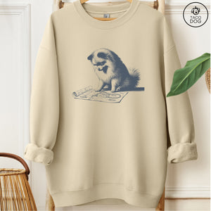 Pomeranian Vacuum Blueprint Sweatshirt Sand Taco-Dog