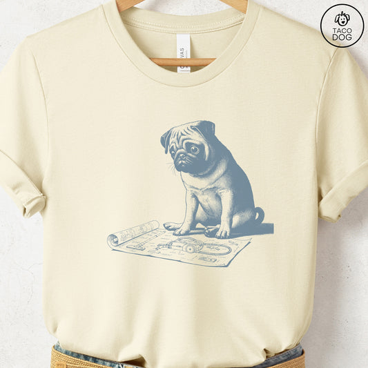 Pug Vacuum Blueprint T-Shirt