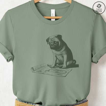 Pug Vacuum Blueprint T-Shirt